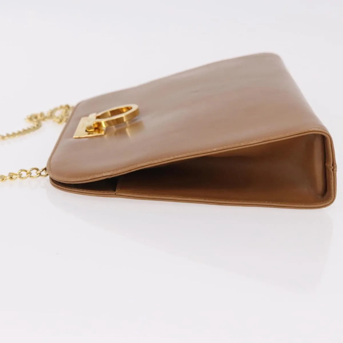Salvatore Ferragamo Vintage Gancini Chain Leather Brown Leather Shoulder Bag Bag (Pre-Owned)