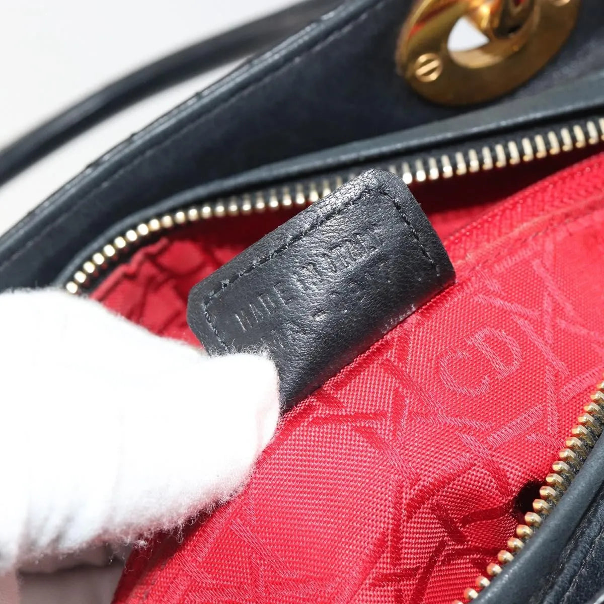 Christian Dior Vintage Lady Dior Cannage Quilt Lambskin Black Leather Handbag (Pre-Owned)