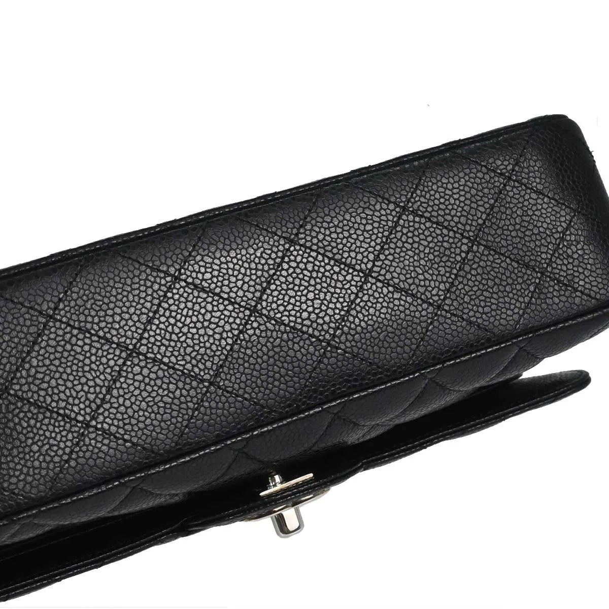 Chanel Timeless - Classic Double Flap Quilted Caviar Black Calfskin Shoulder Bag Bag (Pre-Owned)