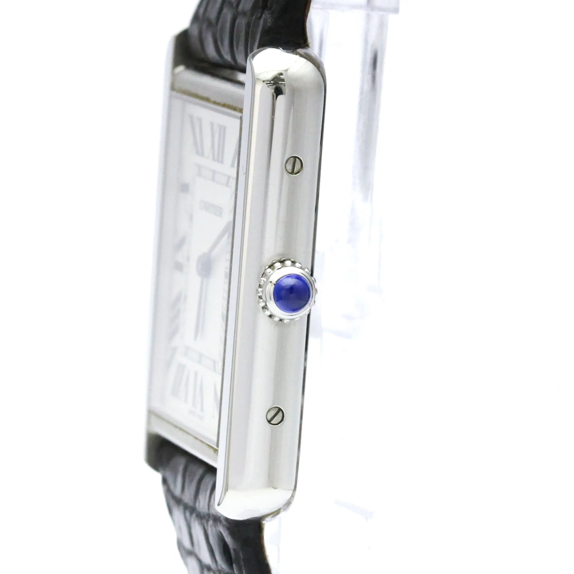 Cartier Tank Solo Quartz Stainless Steel And Leather Watch (Pre-Owned)
