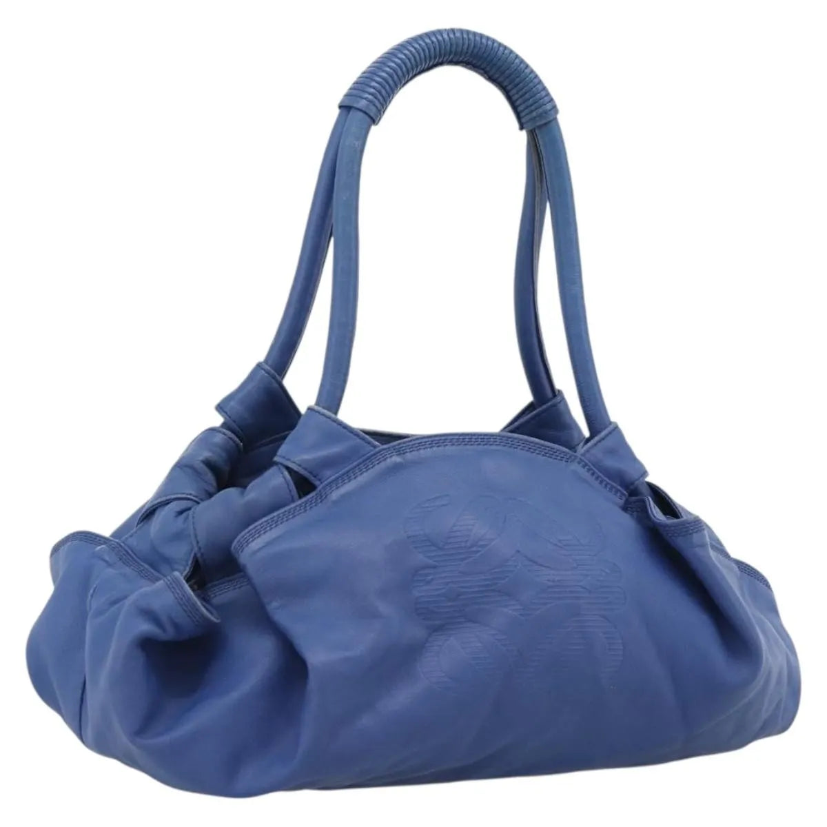 Loewe Anagram Logo Nappa Aire Hand Leather Blue Leather Handbag (Pre-Owned)