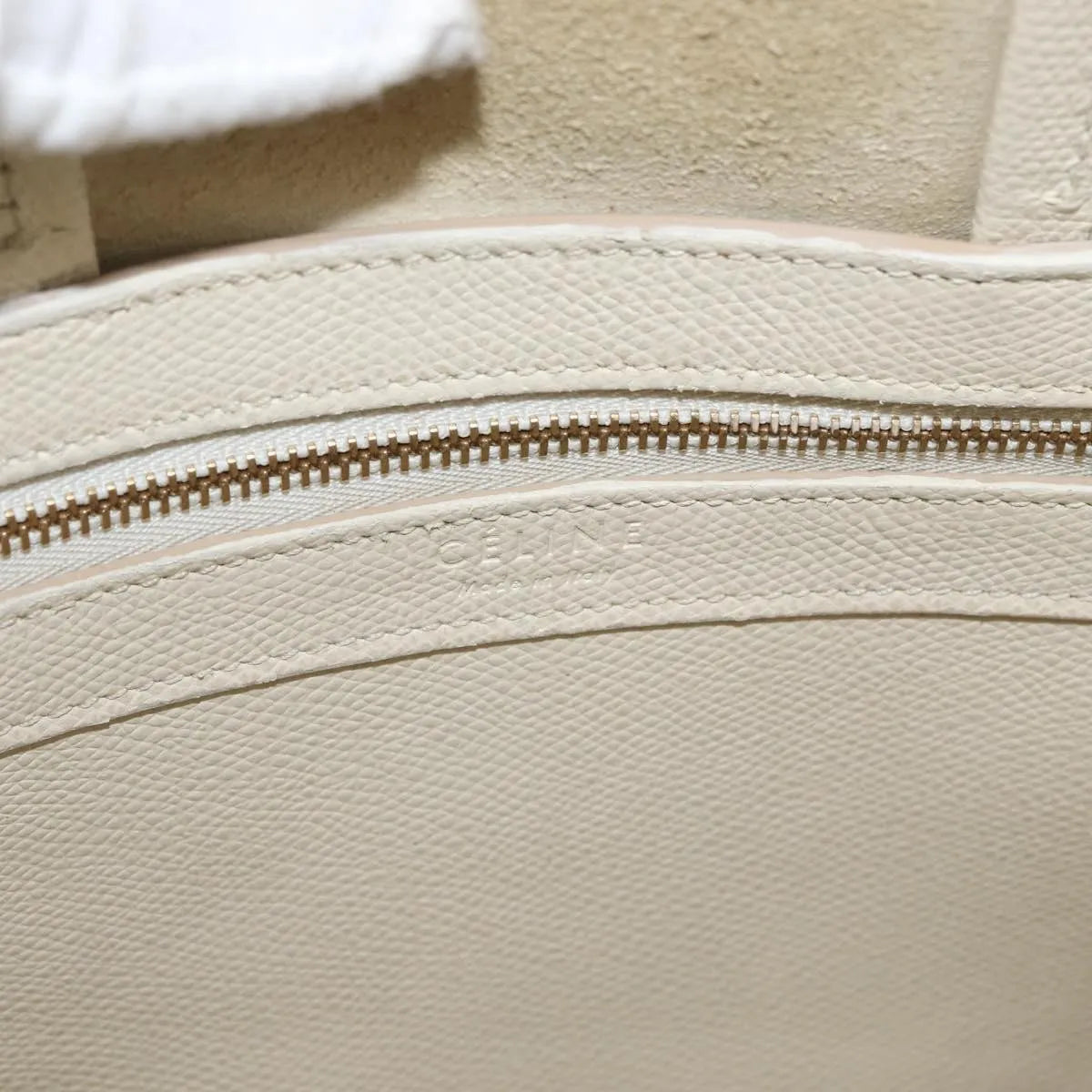 Celine Phantom Cabas Tote Leather White Leather Tote Bag Bag (Pre-Owned)