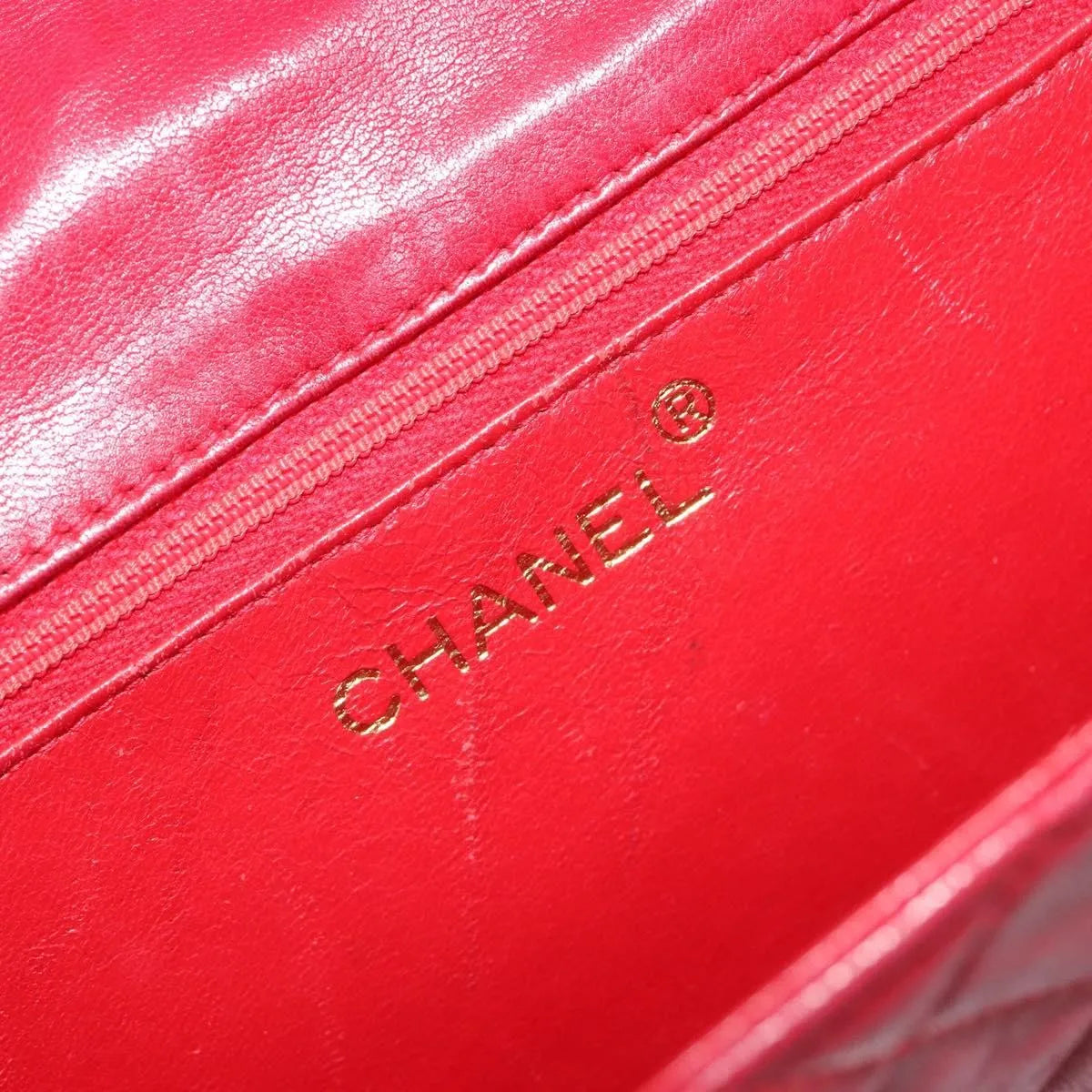 Chanel Vintage Tassel Flap Quilted Lambskin Red Leather Shoulder Bag Bag (Pre-Owned)