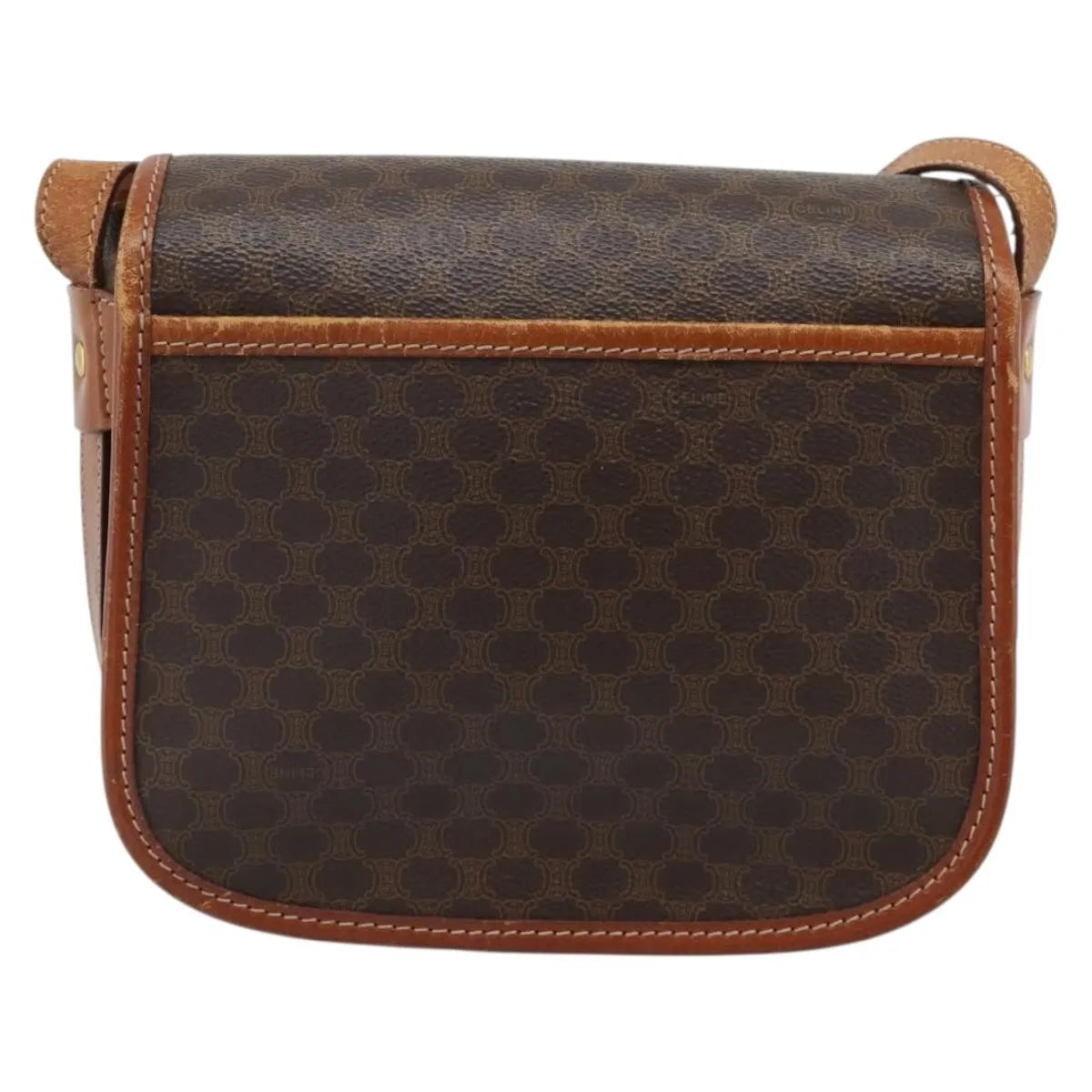 Celine Vintage Macadam Canvas Brown Canvas Shoulder Bag Bag (Pre-Owned)