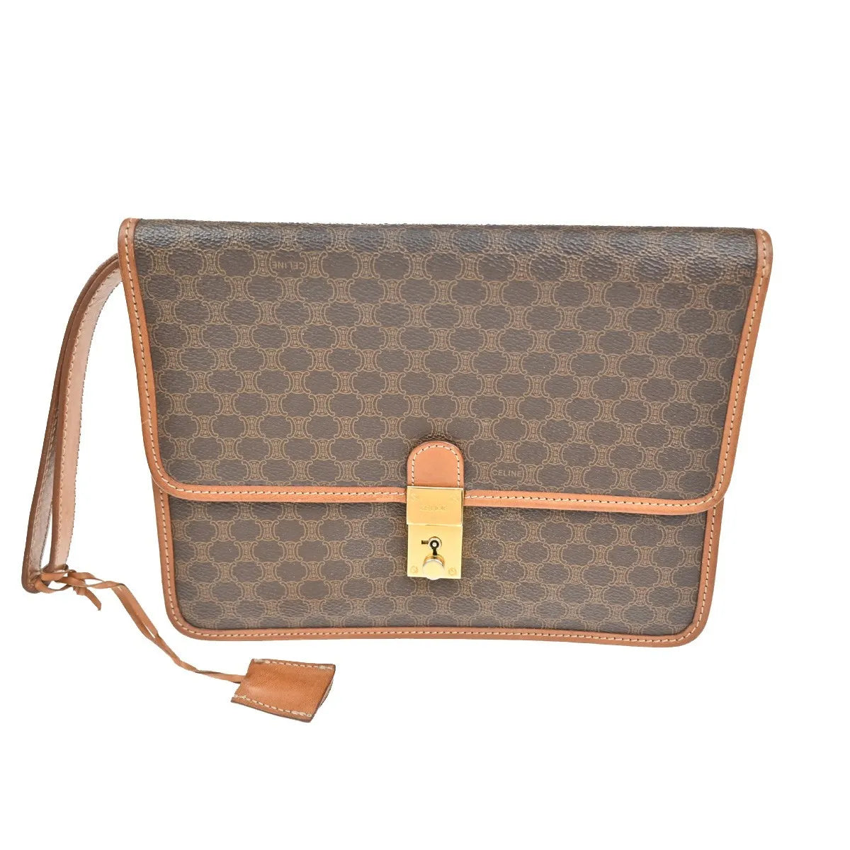 Celine Macadam Pochette Canvas And Leather Brown Canvas Clutche & Pouche Bag (Pre-Owned)