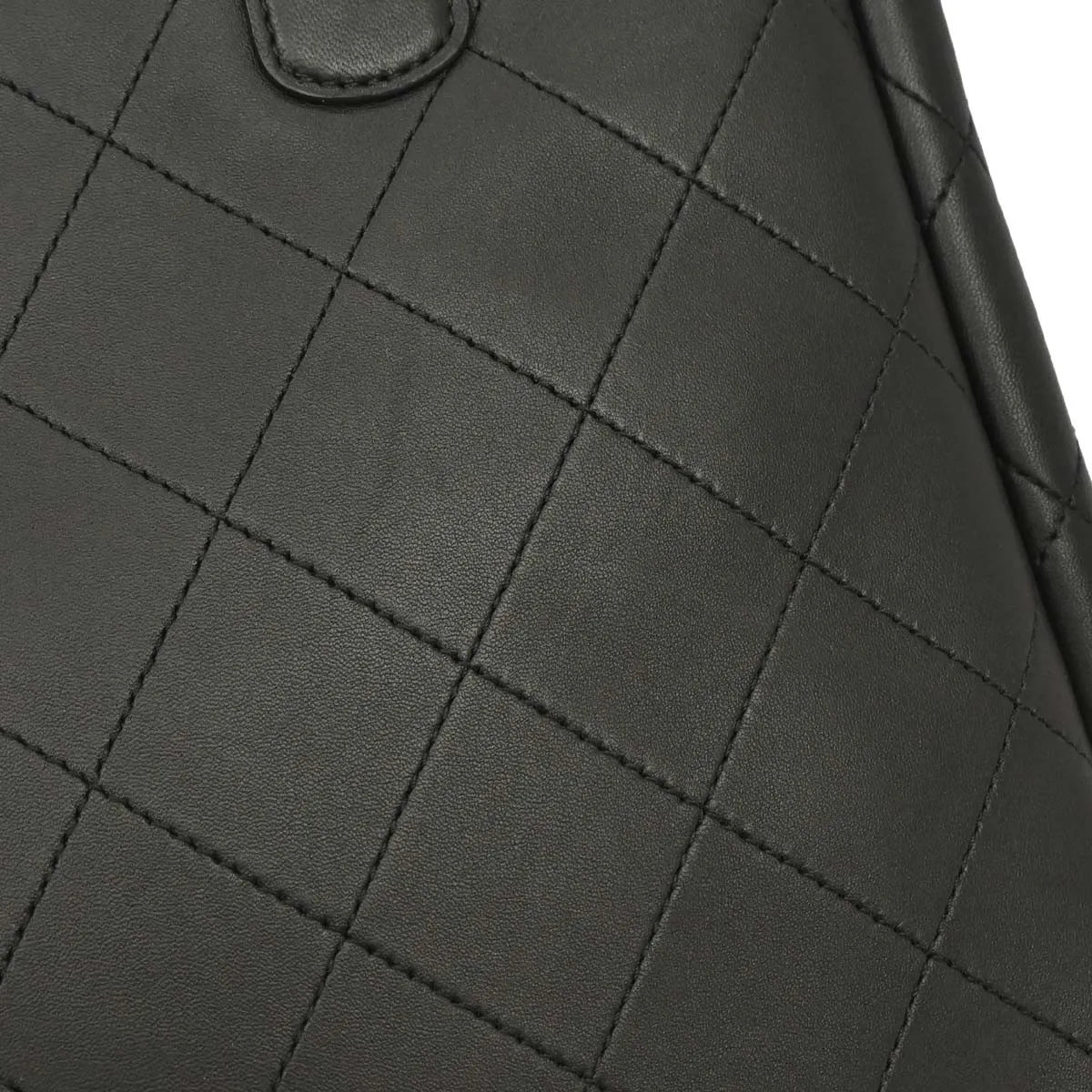 Chanel Covered Cc Shopping Tote Stitched Calfskin Black Leather Tote Bag Bag (Pre-Owned)