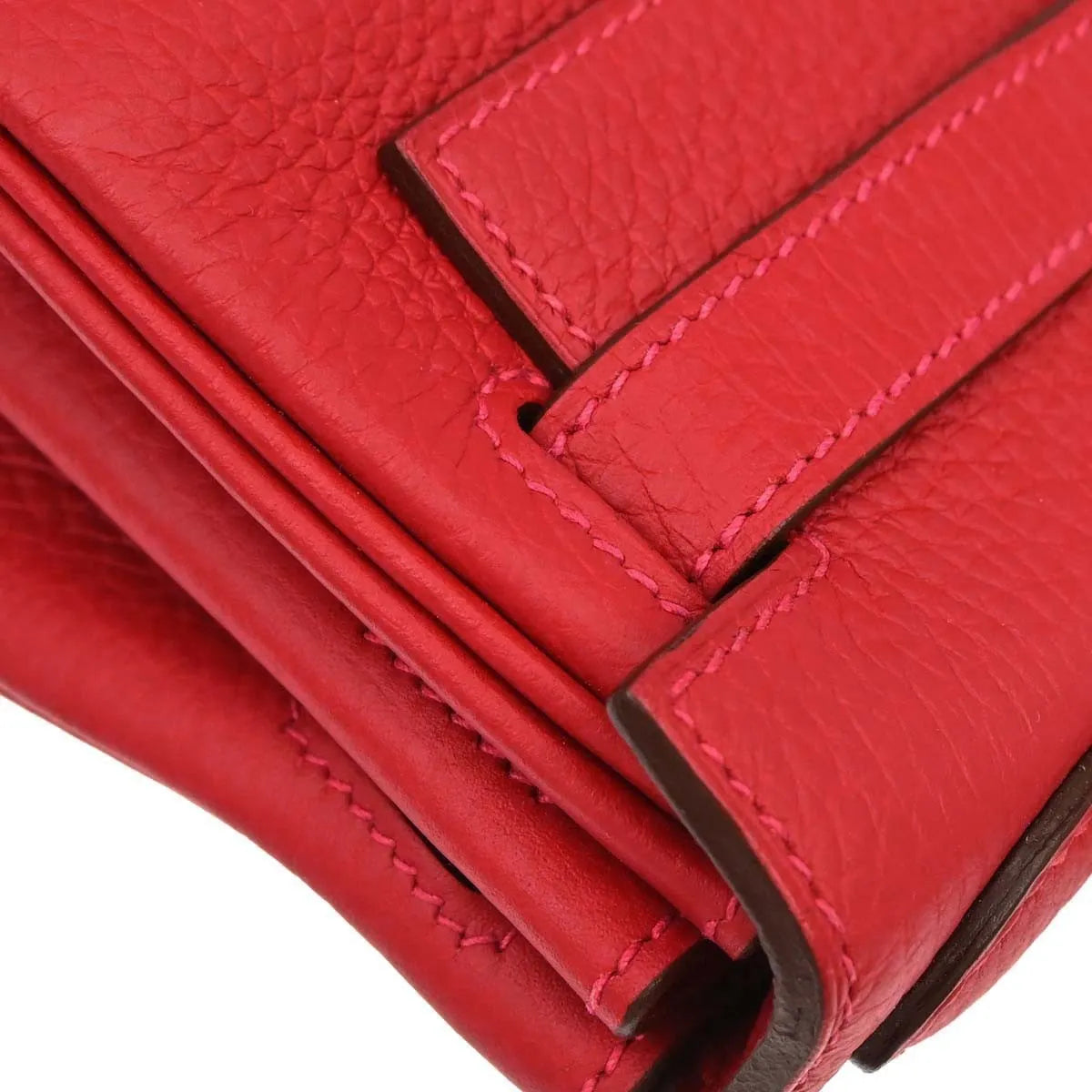 Hermes Kelly Retourne Clémence Taurillon Red Calfskin Handbag (Pre-Owned)