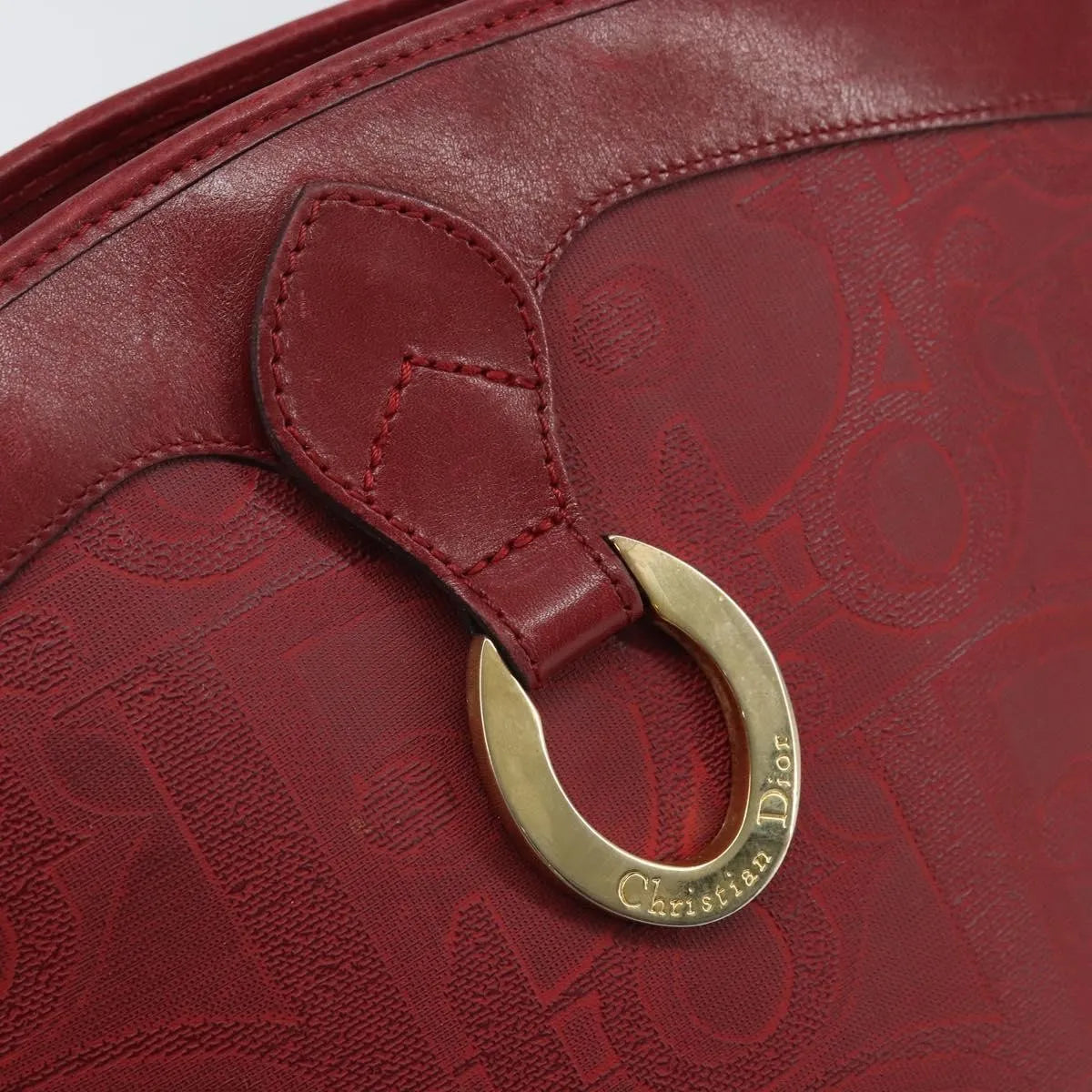Christian Dior Vintage Trotter Canvas Red Canvas Shoulder Bag Bag (Pre-Owned)