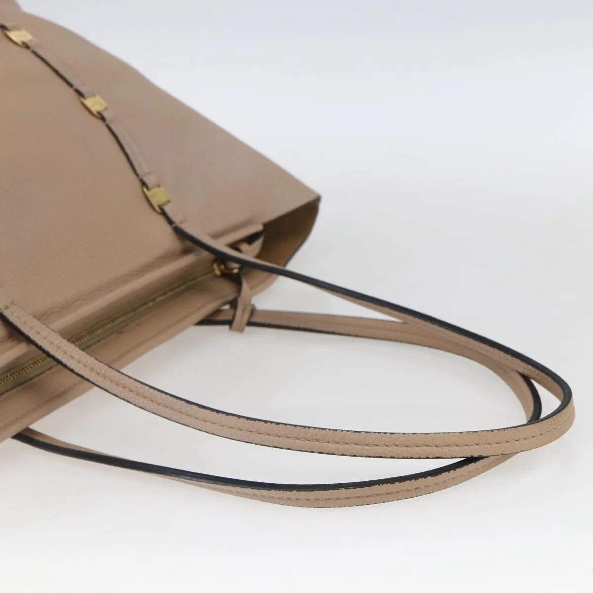 Salvatore Ferragamo Vala Tote Leather Beige Leather Tote Bag Bag (Pre-Owned)