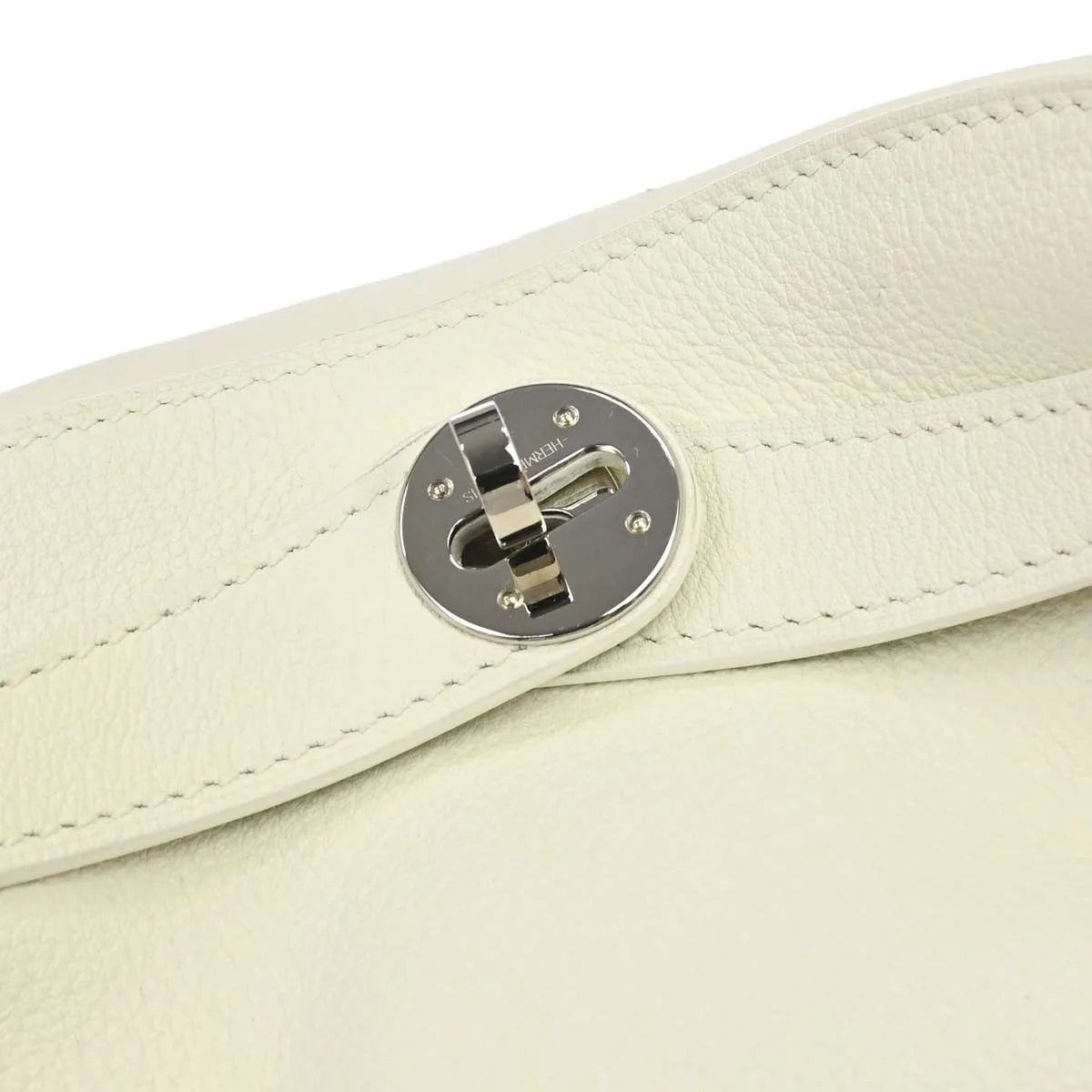 Hermes Lindy Evercolor White Leather Shoulder Bag Bag (Pre-Owned)
