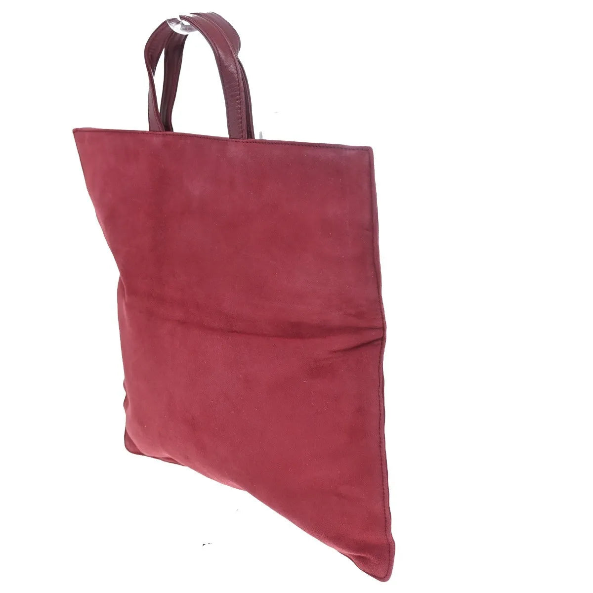 Loewe Anagram Tote Suede Red Suede Tote Bag Bag (Pre-Owned)