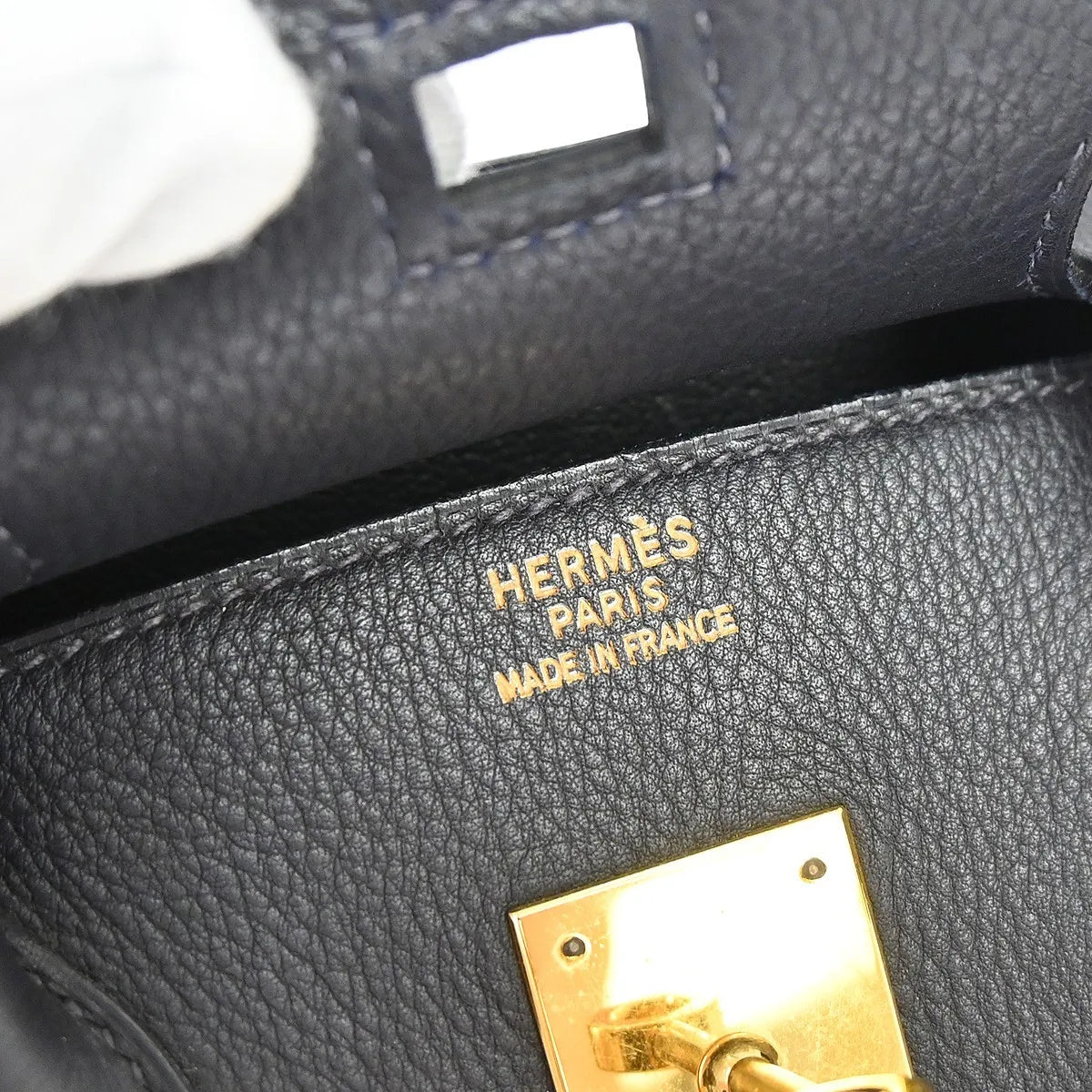 Hermes Birkin Blue Togo With Gold Hardware Blue Leather Handbag (Pre-Owned)