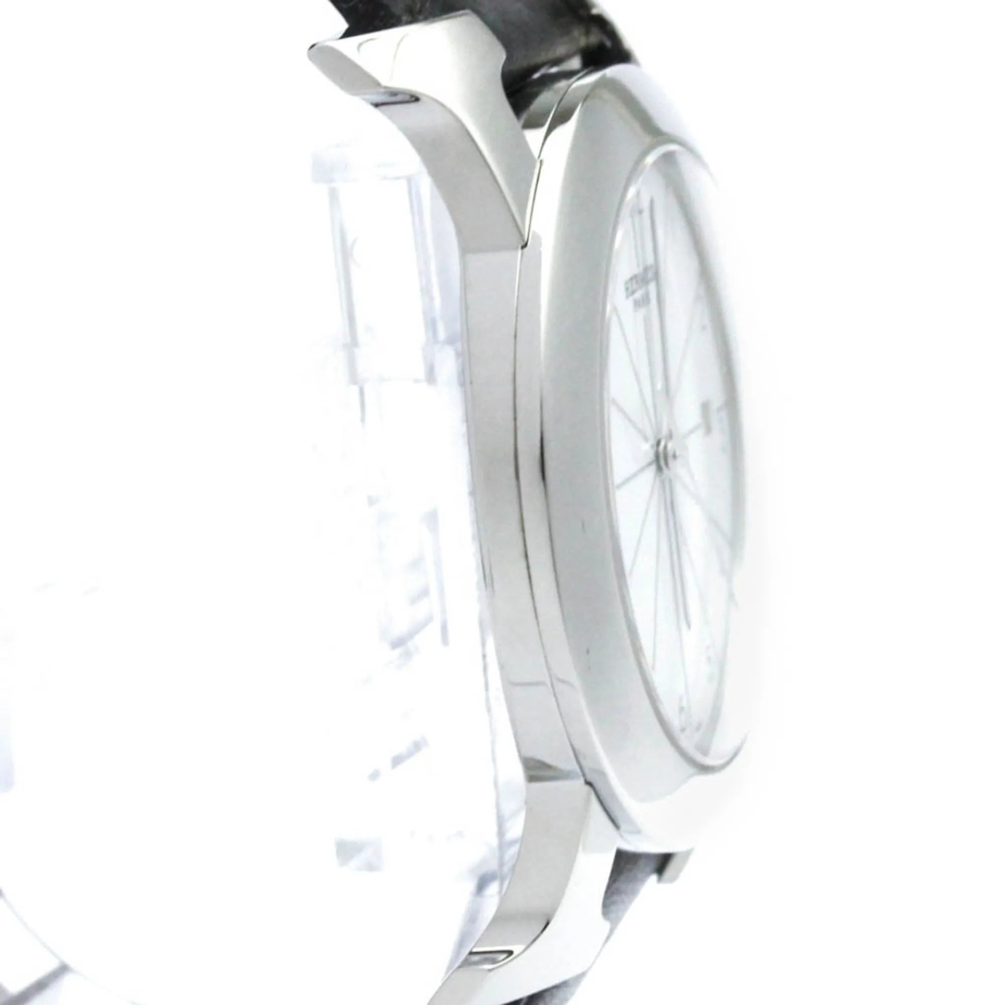 Hermes Heure H Ronde Quartz Stainless Steel And Leather Watch (Pre-Owned)