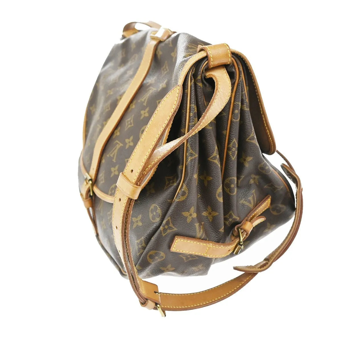 Louis Vuitton Saumur Monogram Canvas Brown Canvas Shoulder Bag Bag (Pre-Owned)