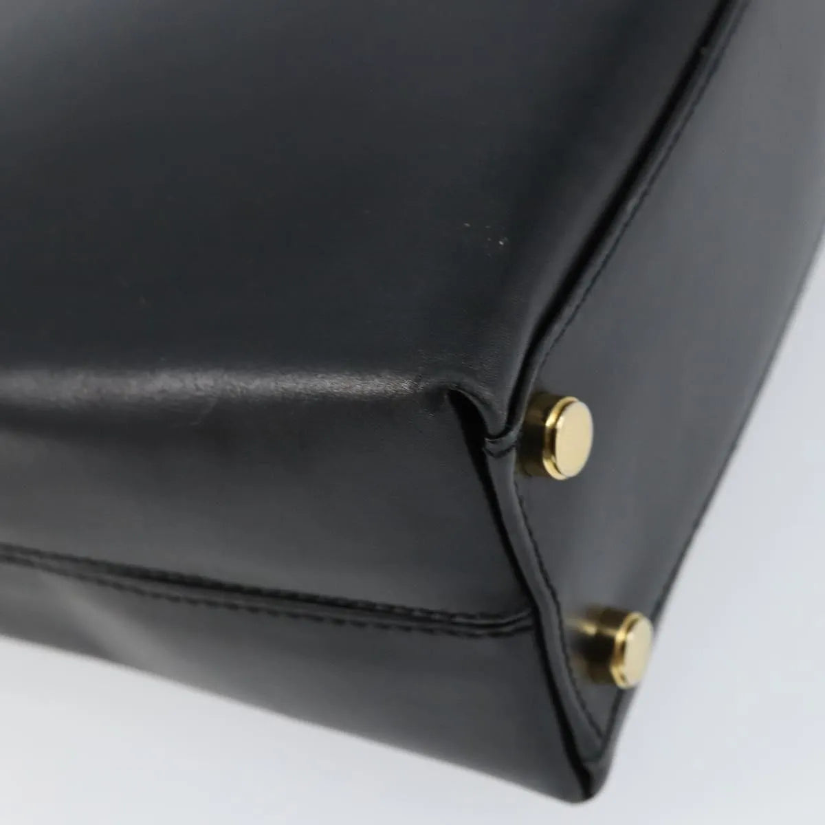 Salvatore Ferragamo Gancini Convertible Top Handle Leather Black Leather Handbag (Pre-Owned)