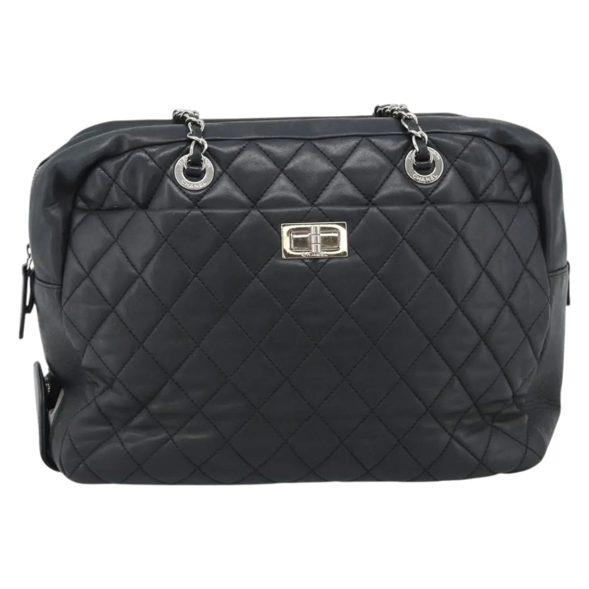 Chanel Reissue 2.55 Tote Quilted Calfskin Black Leather Handbag (Pre-Owned)