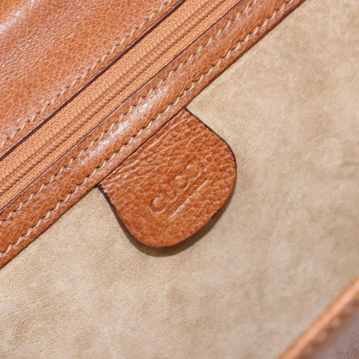 Gucci Vintage Clutch Leather Brown Leather Clutche & Pouche Bag (Pre-Owned)