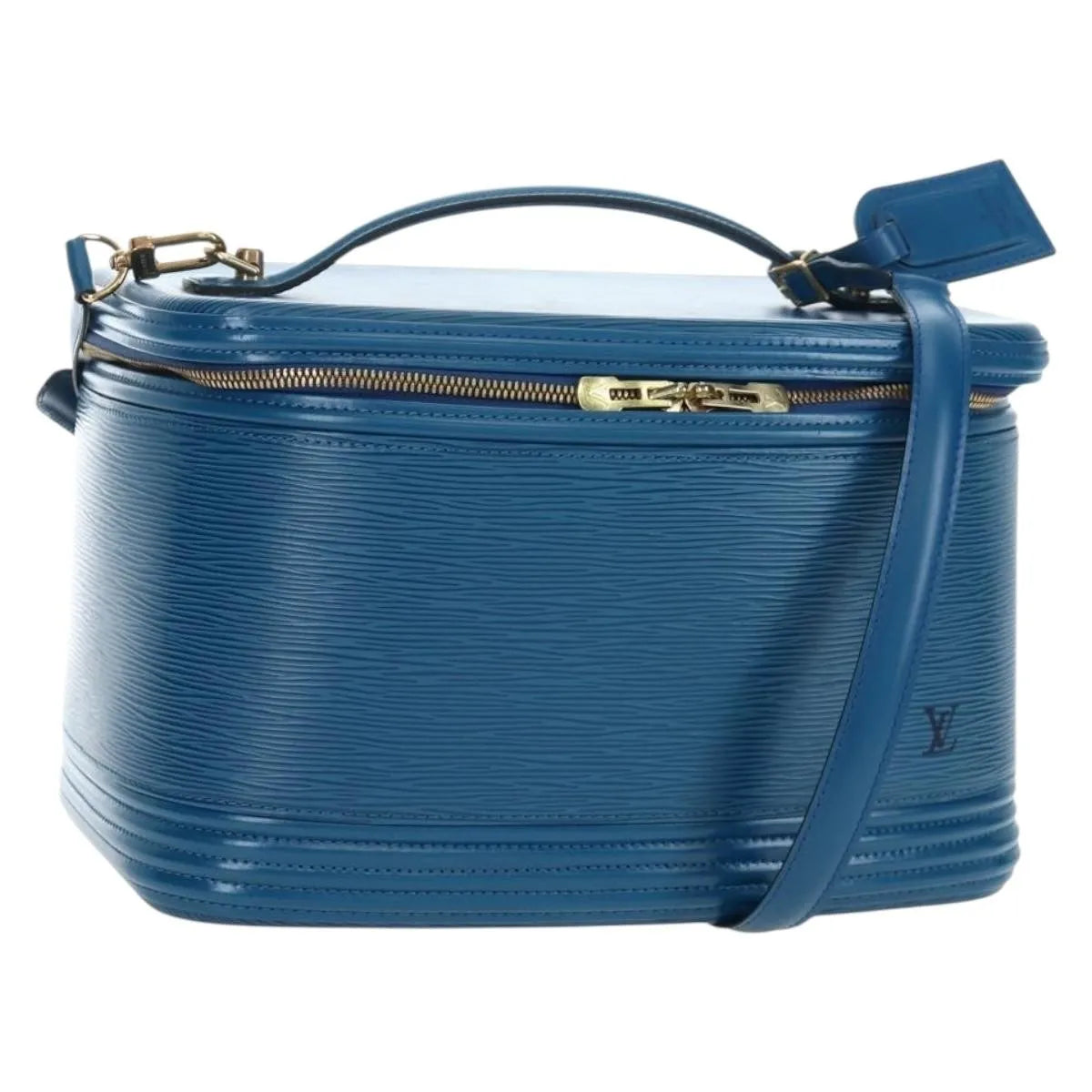 Louis Vuitton Nice Train Case Epi Leather Blue Leather Handbag (Pre-Owned)