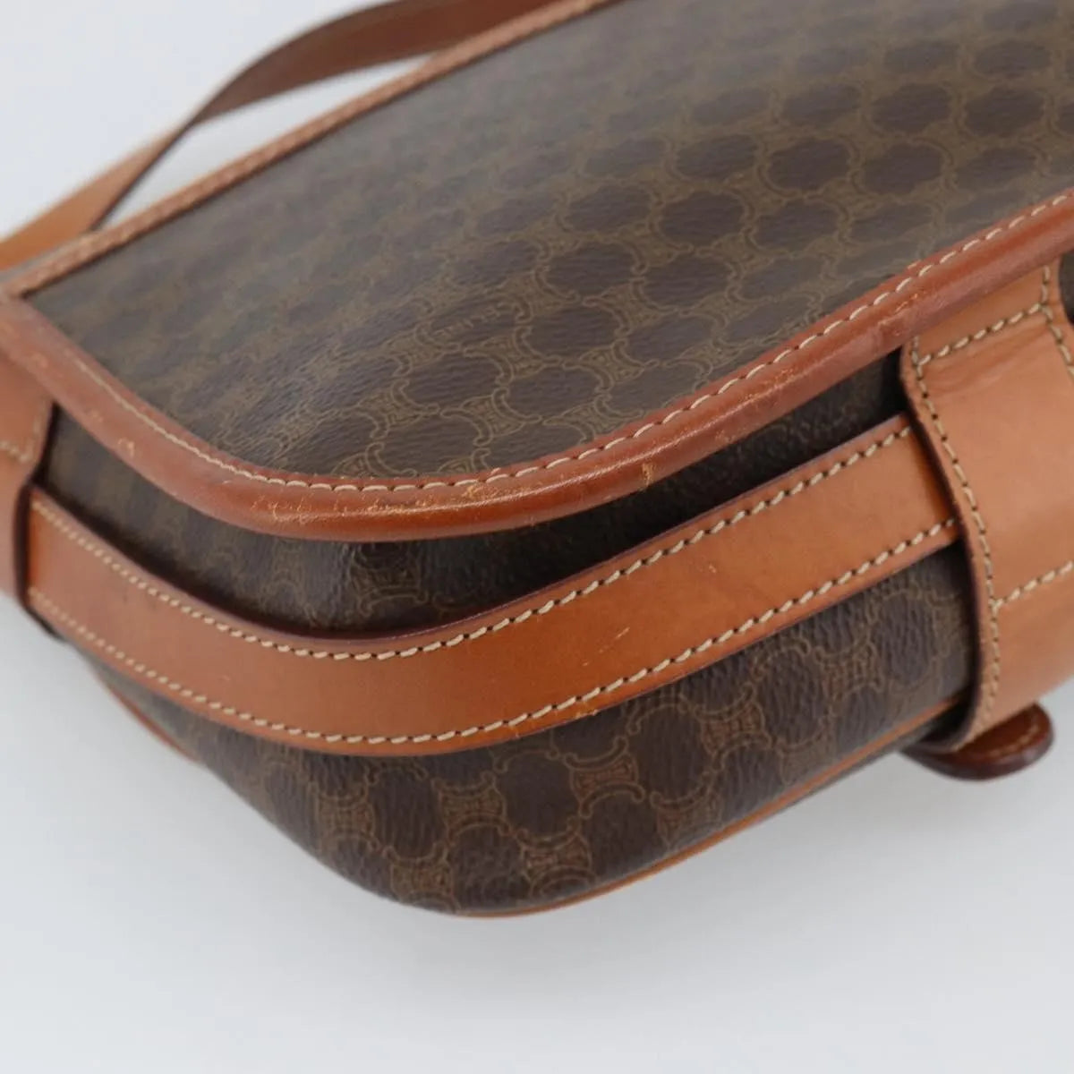 Celine Vintage Macadam Canvas Brown Canvas Shoulder Bag Bag (Pre-Owned)