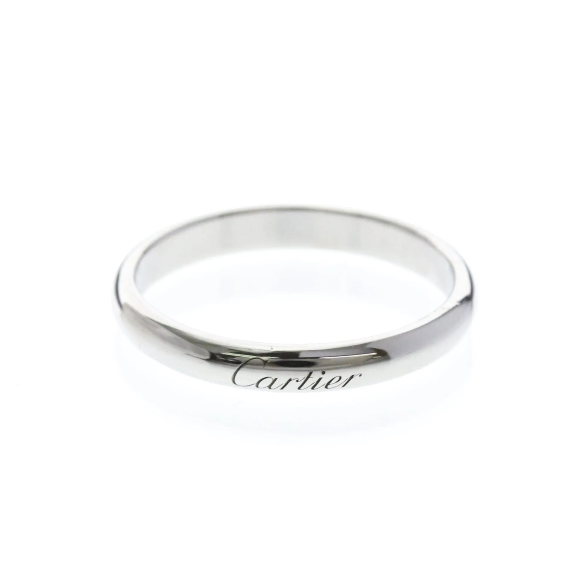 Cartier 1895 Wedding Band Platinum Silver Platinum Ring Jewelry (Pre-Owned)