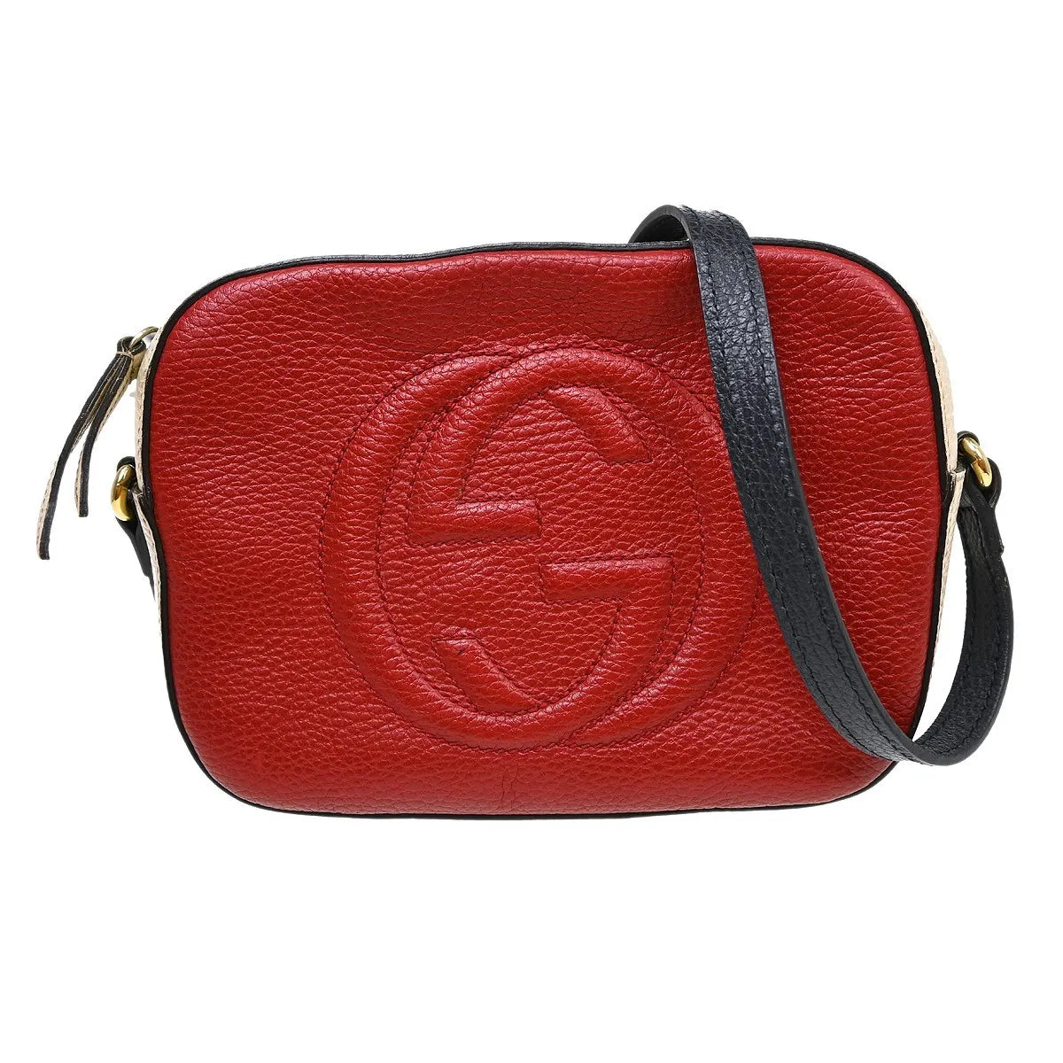 Gucci Soho Shoulder Leather Red Leather Handbag (Pre-Owned)