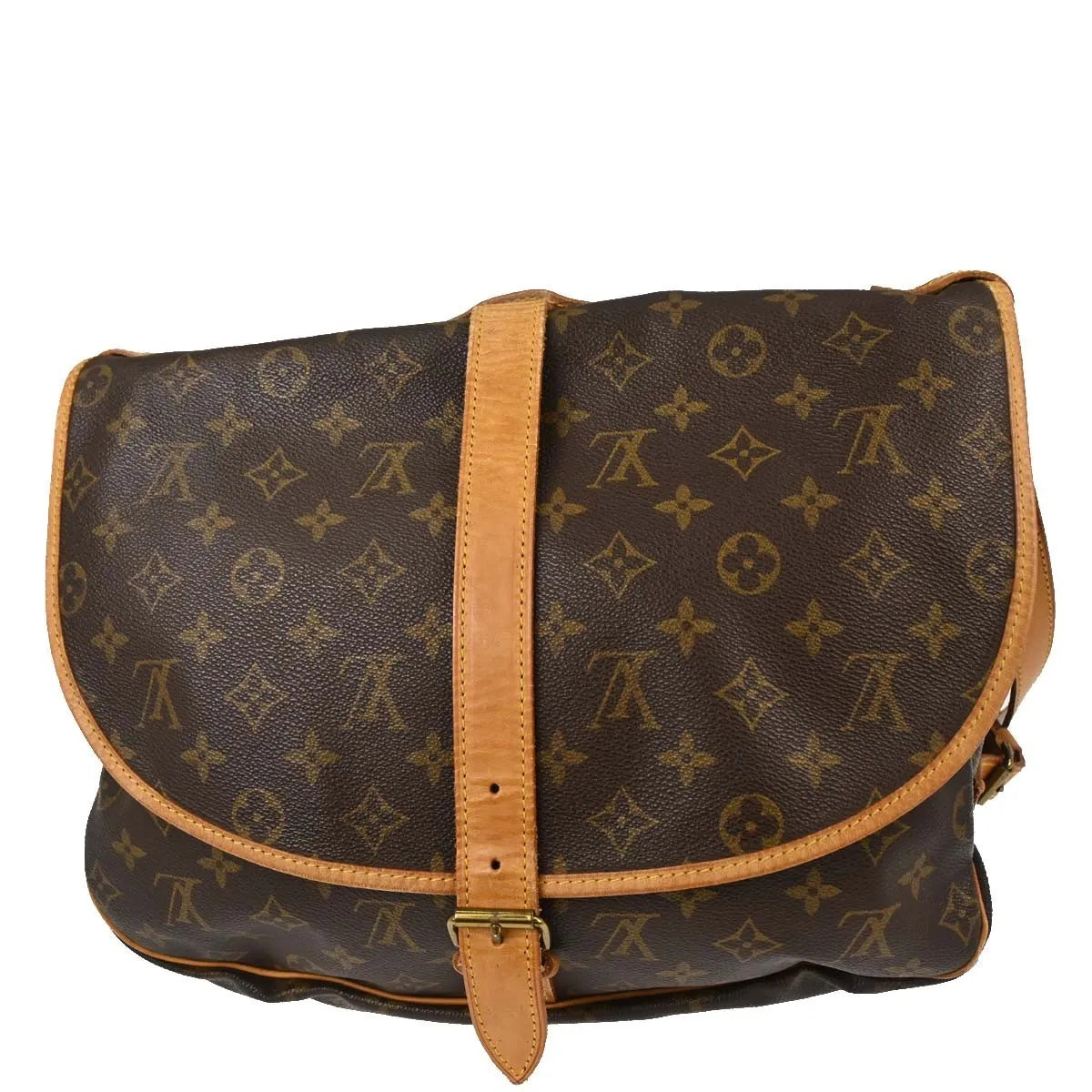 Louis Vuitton Saumur Monogram Canvas Brown Canvas Shoulder Bag Bag (Pre-Owned)