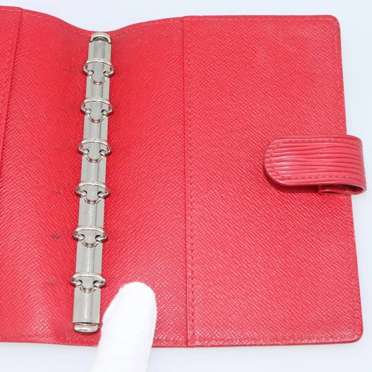 Louis Vuitton Agenda Cover Damier Red Leather Clutche & Pouche Bag (Pre-Owned)