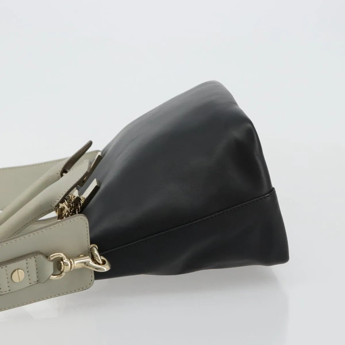 Chloe Bicolor Baylee Satchel Leather Black Leather Handbag (Pre-Owned)