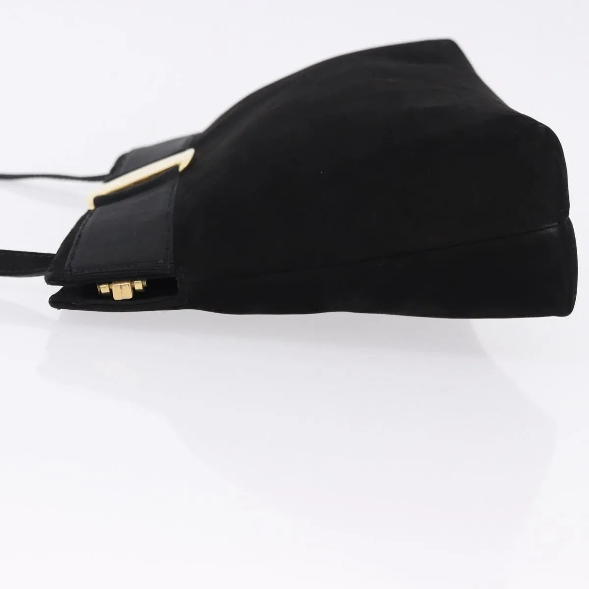 Salvatore Ferragamo Vala Suede Black Suede Shoulder Bag Bag (Pre-Owned)