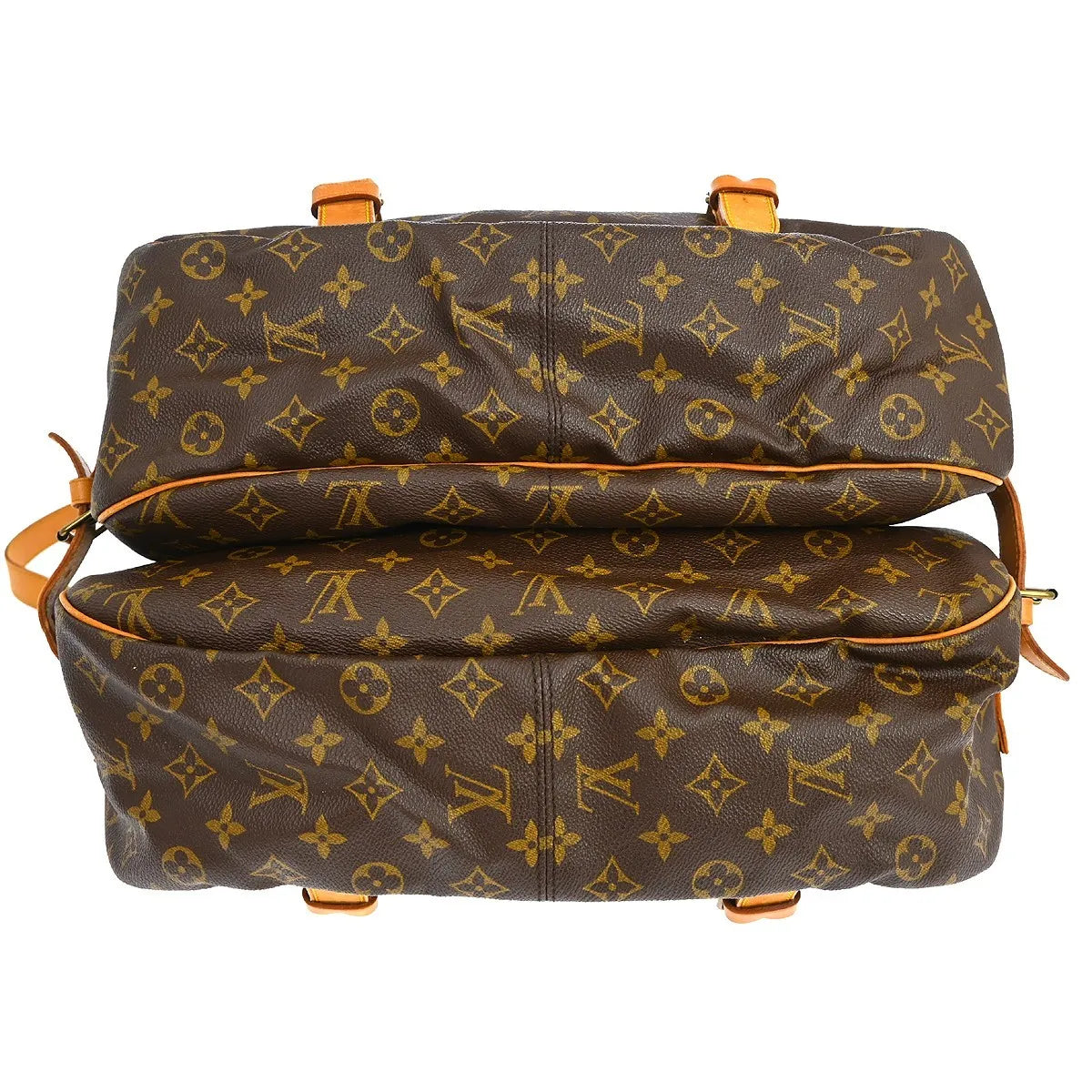 Louis Vuitton Saumur Handbag Monogram Canvas Brown Canvas Shoulder Bag Bag (Pre-Owned)