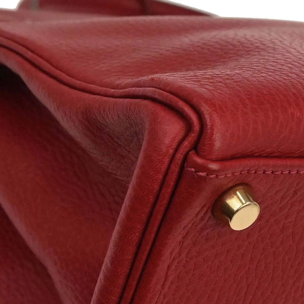 Hermes Kelly Retourne Ardennes Leather Red Leather Handbag (Pre-Owned)