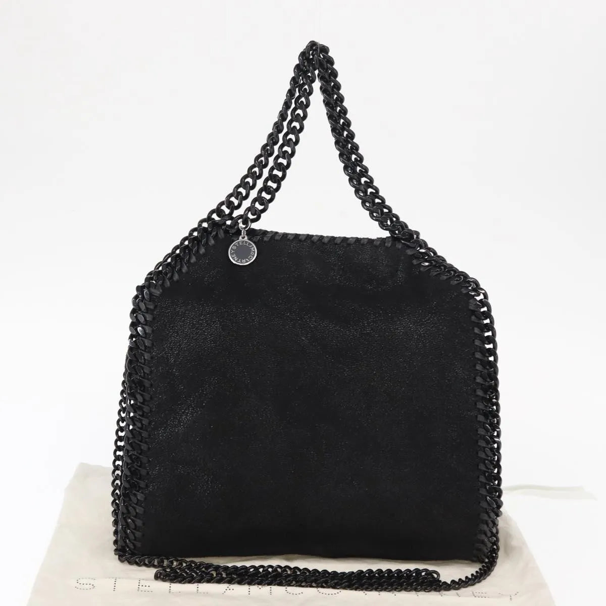 Stella Mccartney Falabella Fold Over Shaggy Deer Black Polyester Shoulder Bag Bag (Pre-Owned)