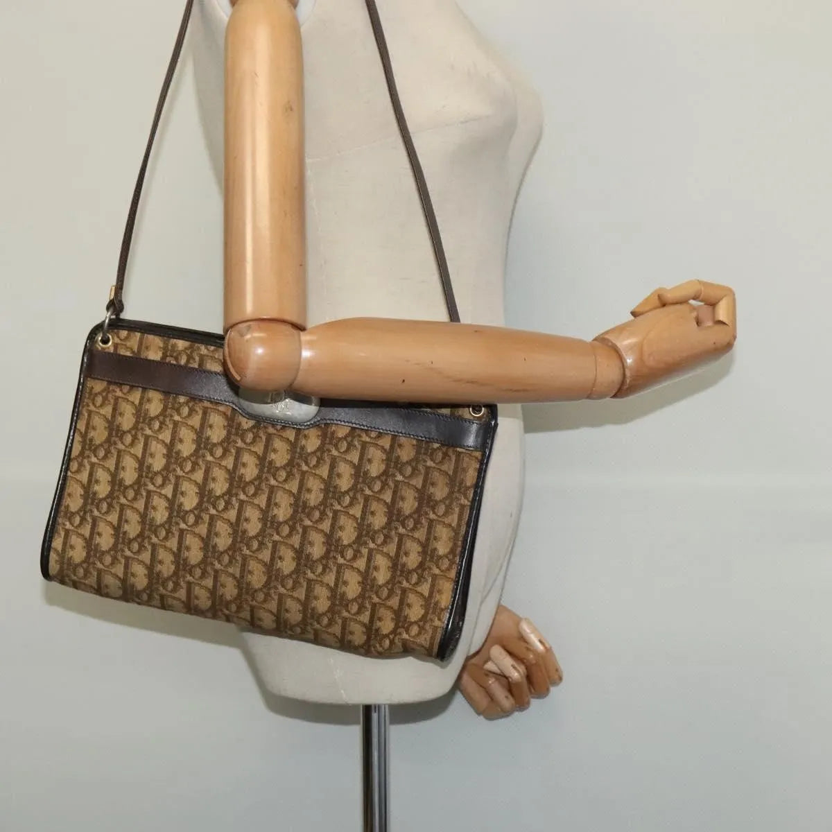 Christian Dior Vintage Trotter Canvas Brown Canvas Shoulder Bag Bag (Pre-Owned)