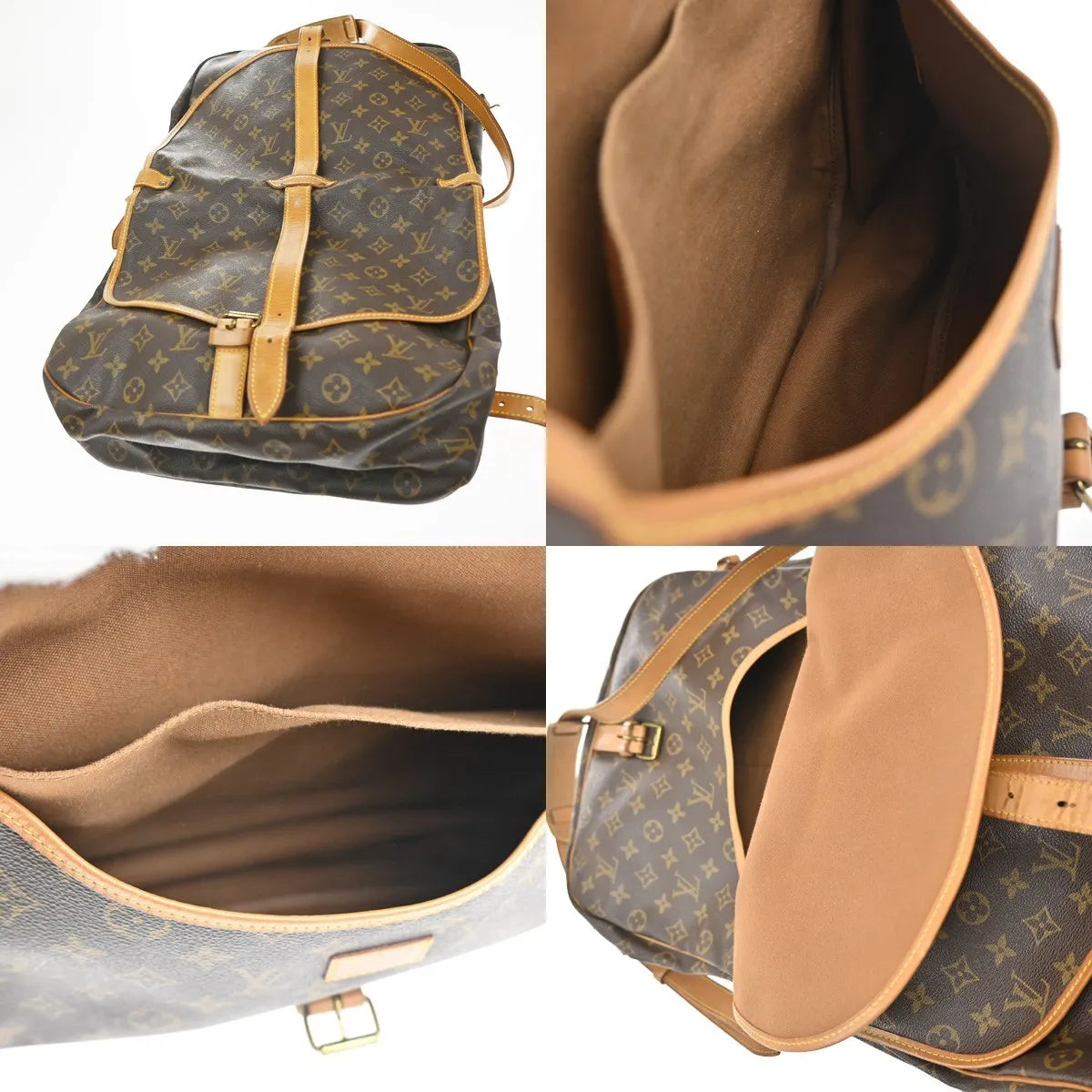 Louis Vuitton Saumur Monogram Canvas Brown Canvas Shoulder Bag Bag (Pre-Owned)