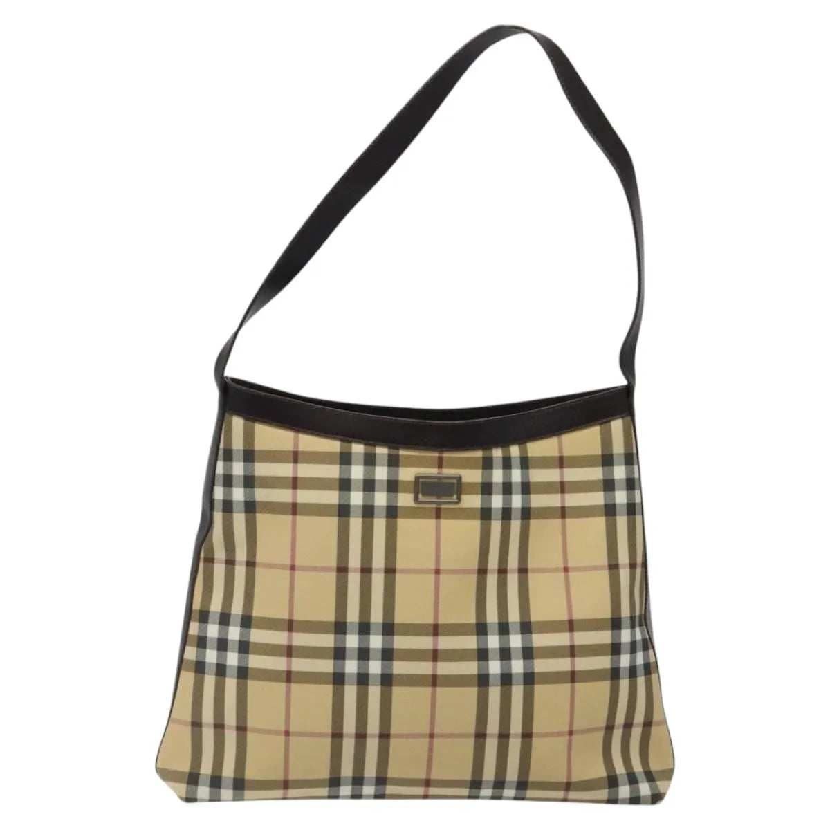 Burberry Nova Check Canvas And Leather Beige Canvas Shoulder Bag Bag (Pre-Owned)