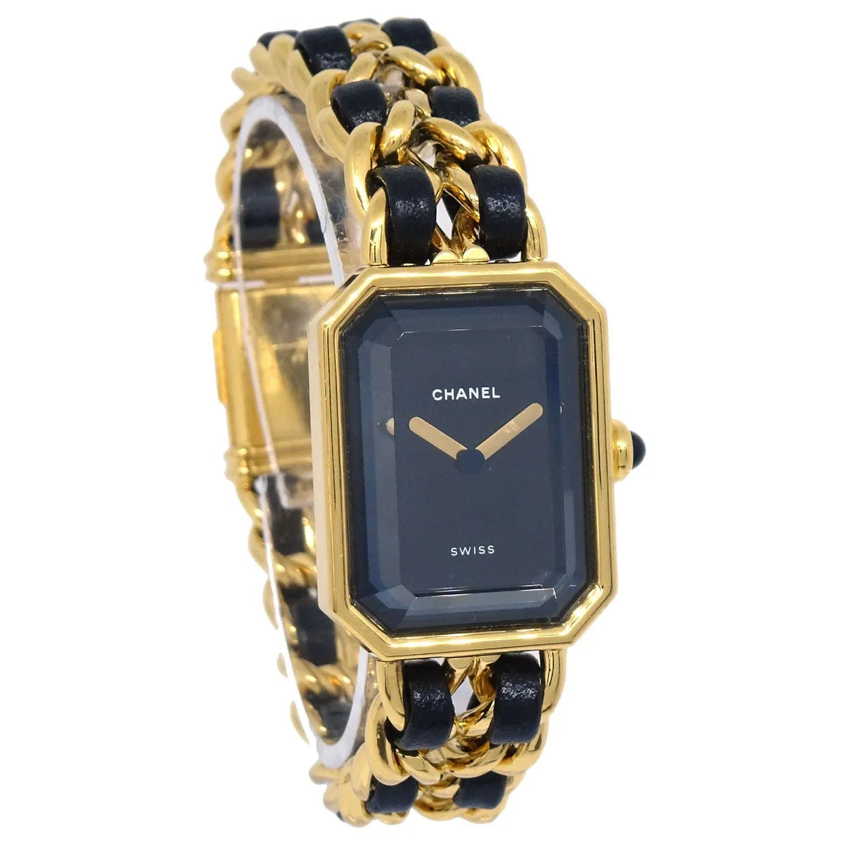 Chanel Premiere Rock Quartz Plated Metal And Leather Watch (Pre-Owned)