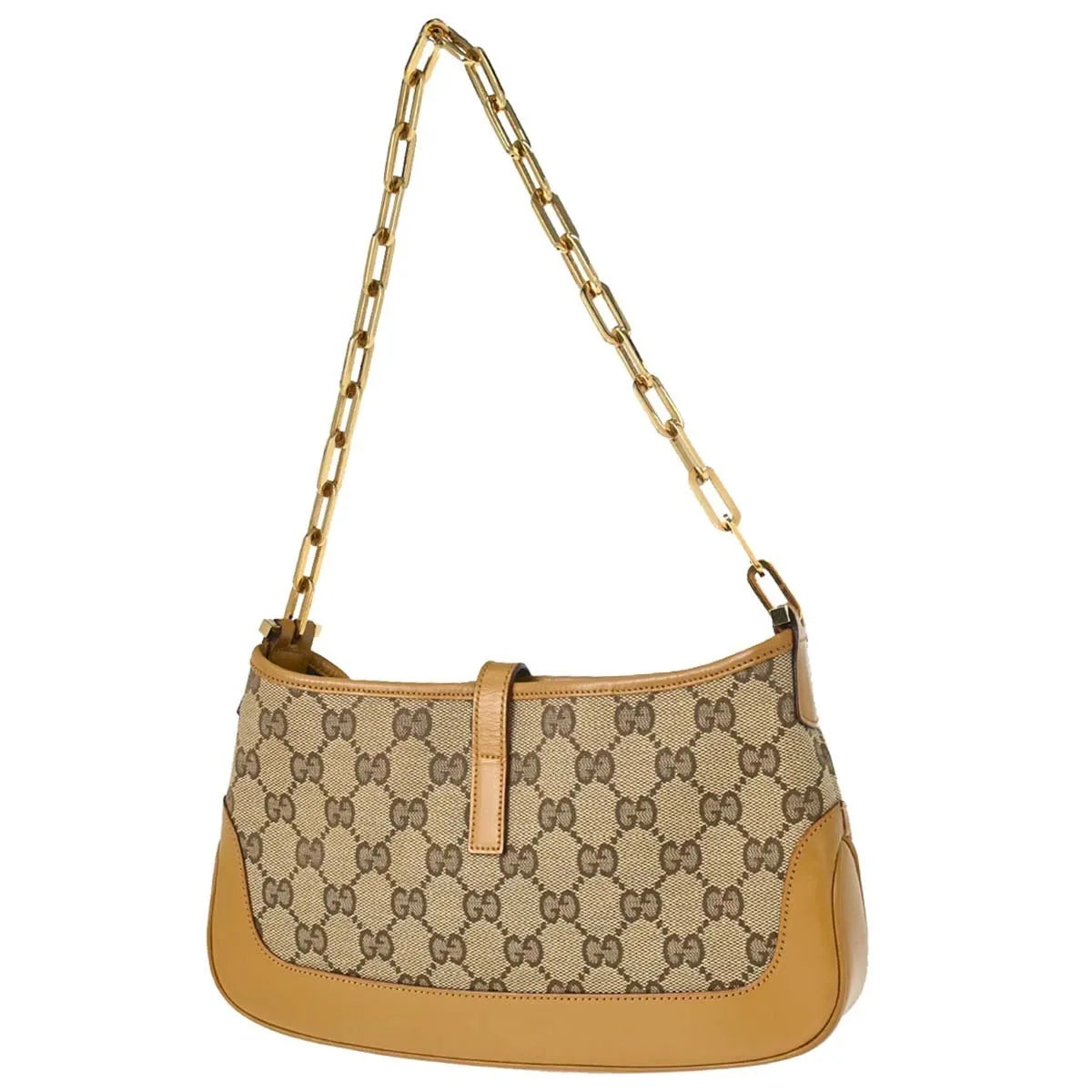 Gucci Vintage Jackie O Chain Hobo Canvas Multicolour Canvas Handbag (Pre-Owned)