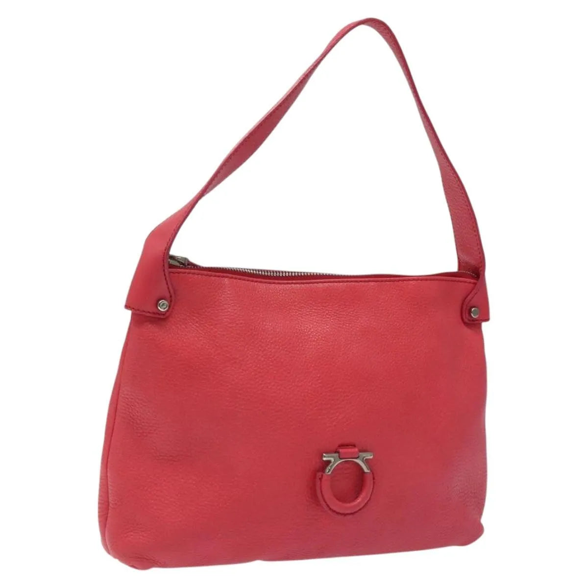 Salvatore Ferragamo Gancini Leather Pink Leather Shoulder Bag Bag (Pre-Owned)
