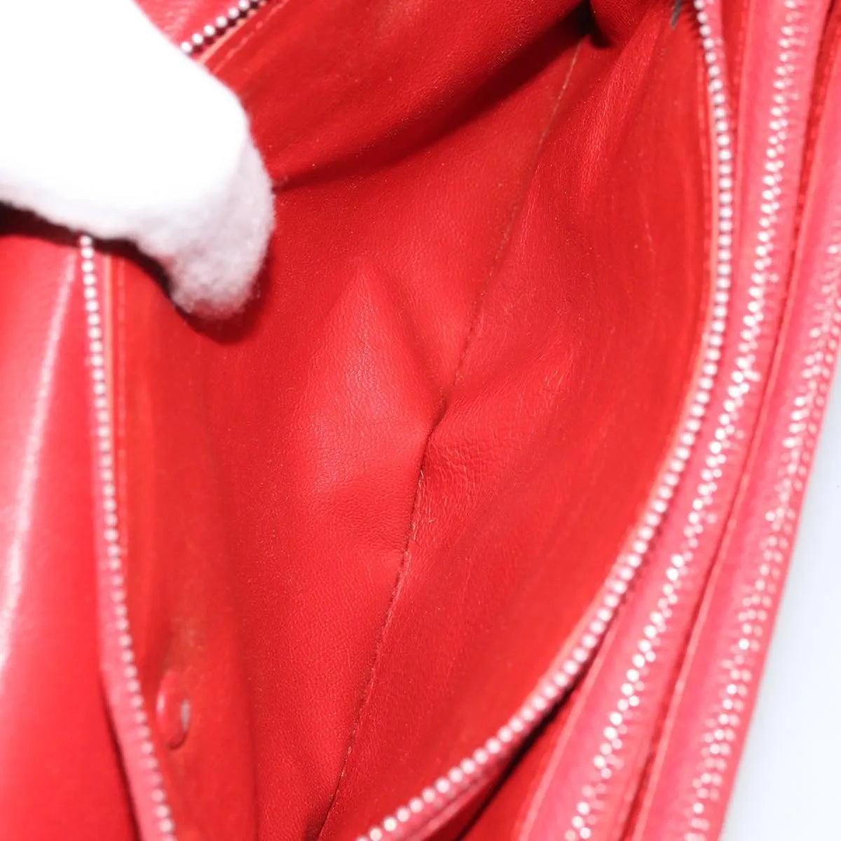 Celine Vintage Leather Red Leather Shoulder Bag Bag (Pre-Owned)