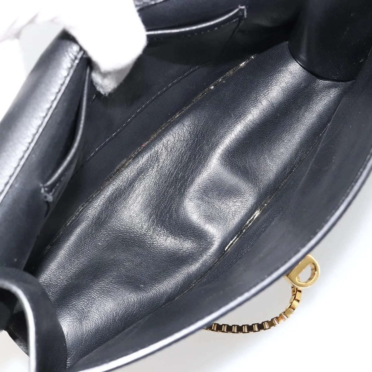 Versace Medusa Flap Chain Leather Black Leather Shoulder Bag Bag (Pre-Owned)