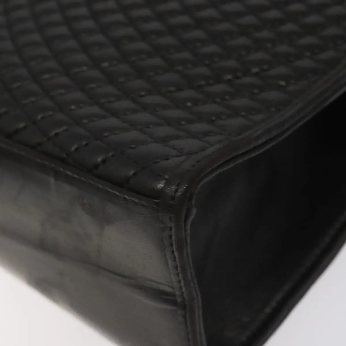 Bally Vintage Quilted Leather Black Leather Handbag (Pre-Owned)
