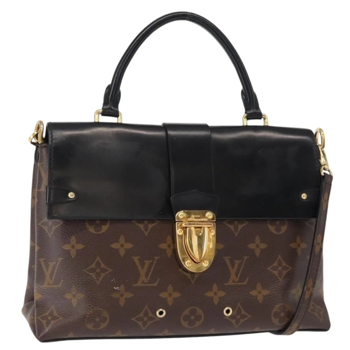 Louis Vuitton One Handle Flap Monogram Canvas And Leather Brown Canvas Handbag (Pre-Owned)
