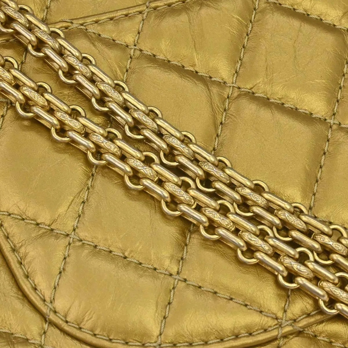 Chanel 2.55 Leather Gold Calfskin Shoulder Bag Bag (Pre-Owned)