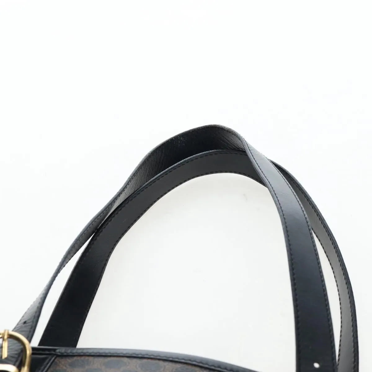 Celine C Macadam Tote Pvc Leather/ Macadam Canvas Black Pvc Shoulder Bag Bag (Pre-Owned)
