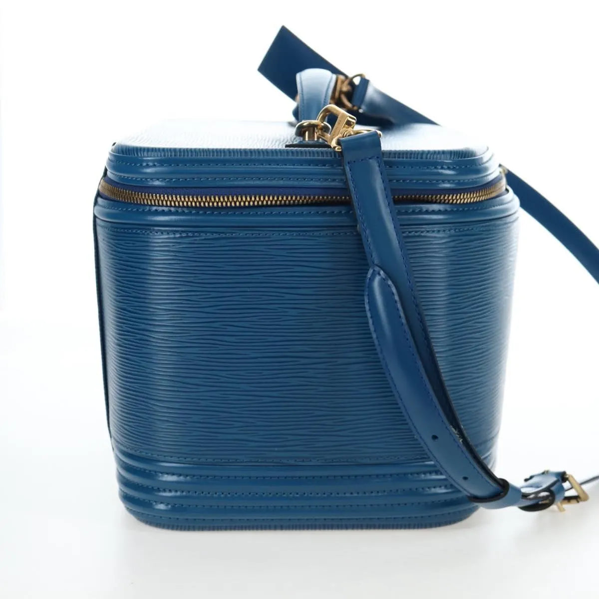Louis Vuitton Nice Train Case Epi Leather Blue Leather Handbag (Pre-Owned)