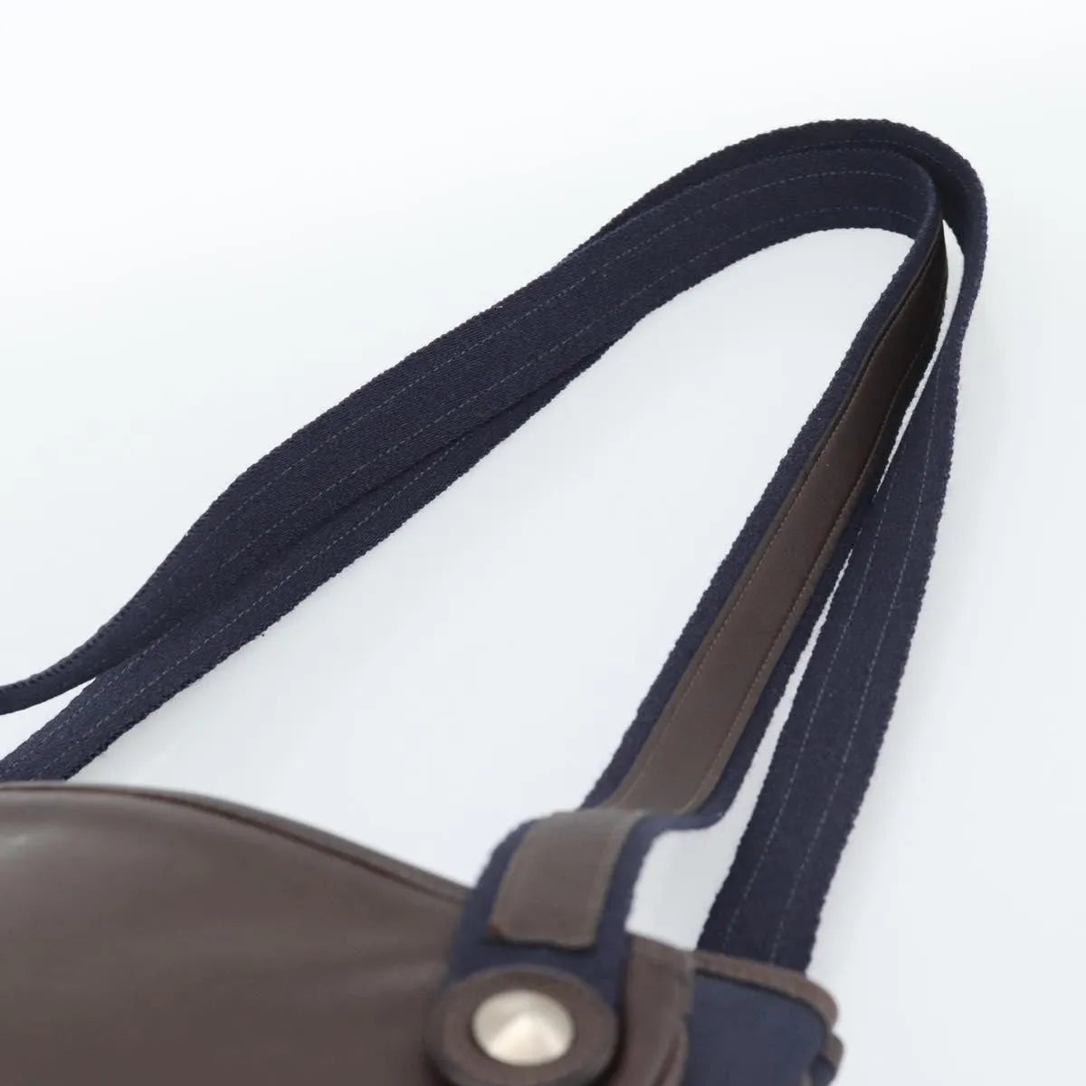 Hermes Mrs. Hippie Leather And Toile Navy Leather Shoulder Bag Bag (Pre-Owned)