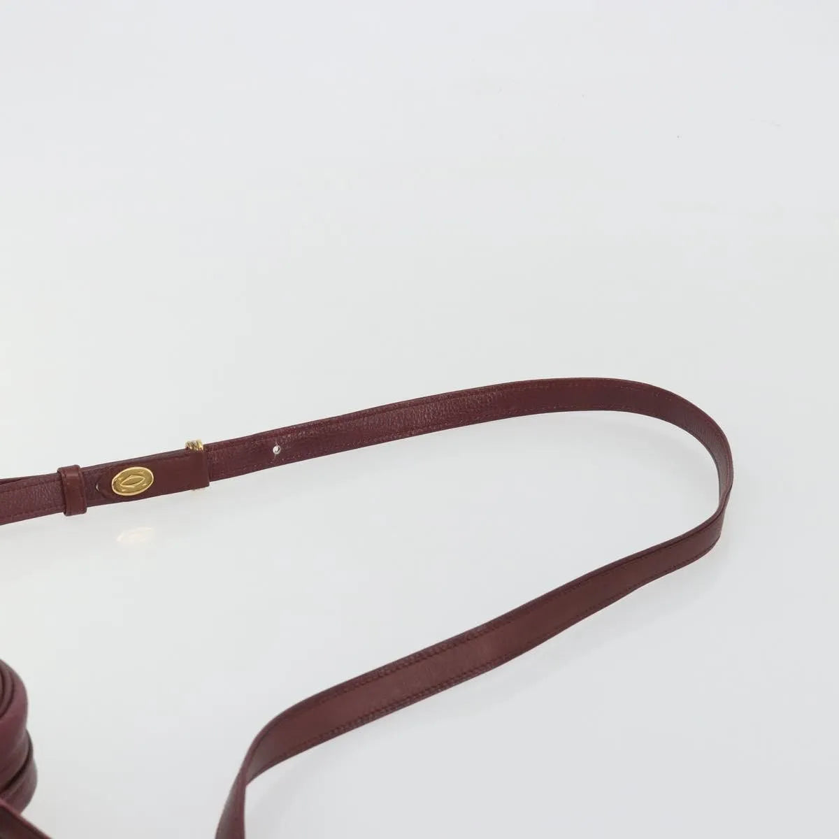 Cartier Tasseled Must De Cartier Leather Burgundy Leather Shoulder Bag Bag (Pre-Owned)