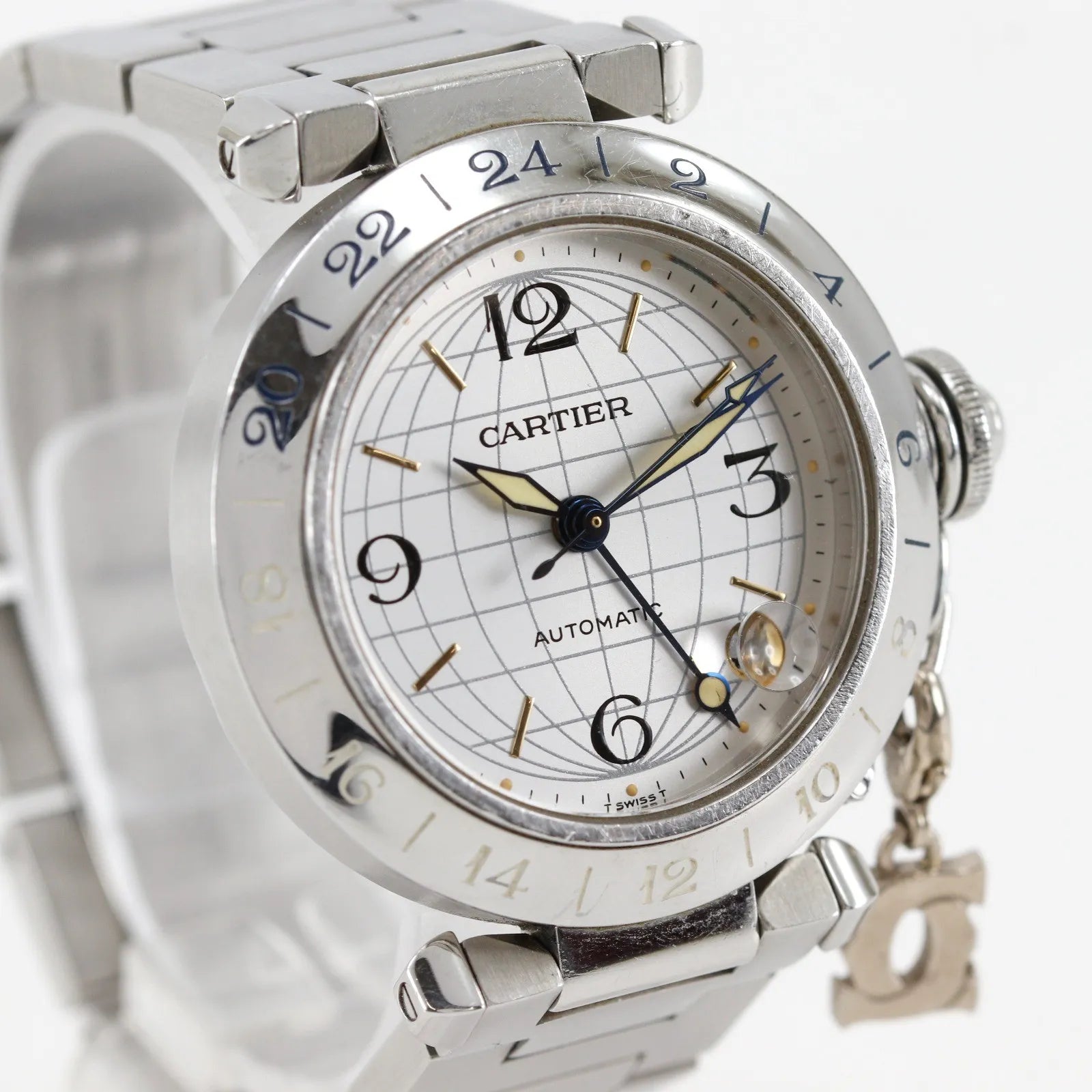 Cartier Pasha C Gmt Automatic Stainless Steel Watch (Pre-Owned)