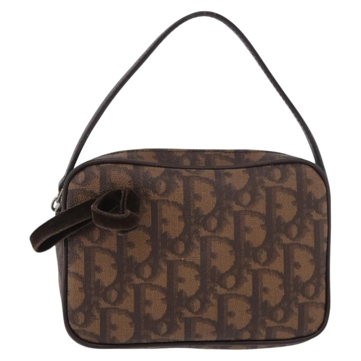 Christian Dior Vintage Trotter Diorissimo Canvas Brown Canvas Clutche & Pouche Bag (Pre-Owned)