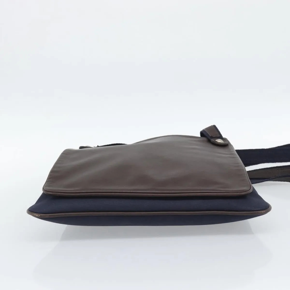 Hermes Mrs. Hippie Leather And Toile Navy Leather Shoulder Bag Bag (Pre-Owned)